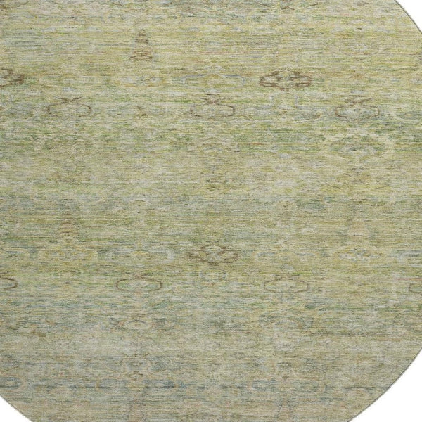 HomeRoots 8' X 10' Abstract Washable Area Rug in Green and Beige - UV Protected, Stain Resistant, Durable Design 717510