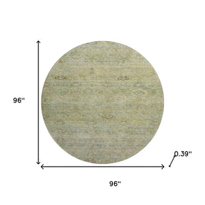HomeRoots 8' X 10' Abstract Washable Area Rug in Green and Beige - UV Protected, Stain Resistant, Durable Design 717510