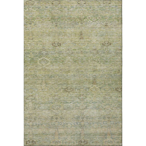 HomeRoots 9' X 12' Green & Beige Abstract Washable Area Rug - Durable, UV-Protected, Perfect for High-Traffic Homes 717511