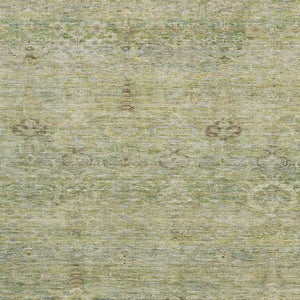 HomeRoots 10' Abstract Green & Beige Washable Area Rug - Durable, UV-Protected, Non-Slip for High-Traffic Spaces 717512
