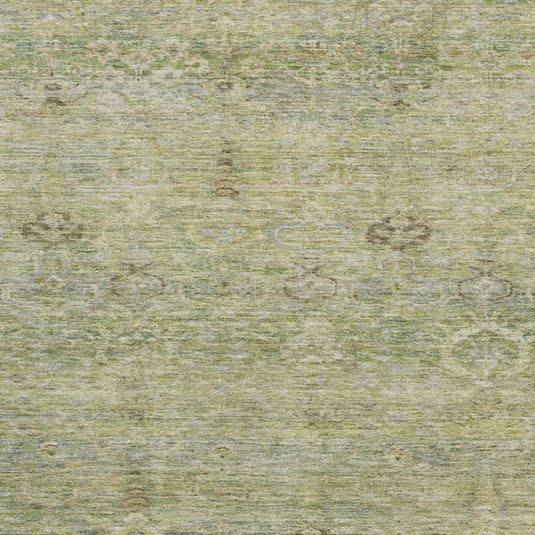 HomeRoots 10' Abstract Green & Beige Washable Area Rug - Durable, UV-Protected, Non-Slip for High-Traffic Spaces 717512