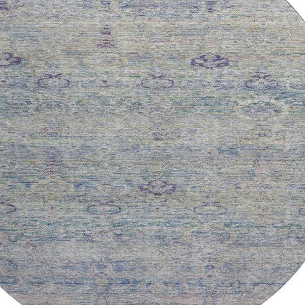 HomeRoots 8' X 10' Abstract Washable Area Rug in Plum & Lavender - UV Protected, Stain Resistant, Durable Design 717516