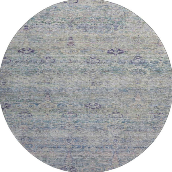 HomeRoots 8' X 10' Abstract Washable Area Rug in Plum & Lavender - UV Protected, Stain Resistant, Durable Design 717516