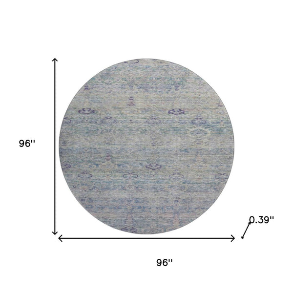 HomeRoots 8' X 10' Abstract Washable Area Rug in Plum & Lavender - UV Protected, Stain Resistant, Durable Design 717516