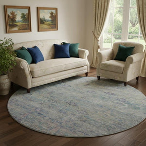 HomeRoots 8' X 10' Abstract Washable Area Rug in Plum & Lavender - UV Protected, Stain Resistant, Durable Design 717516