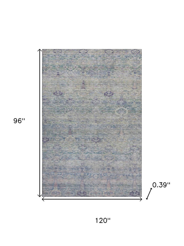 HomeRoots 9' X 12' Plum & Lavender Modern Abstract Area Rug | Washable, UV-Protected & Stain-Resistant Design 717517