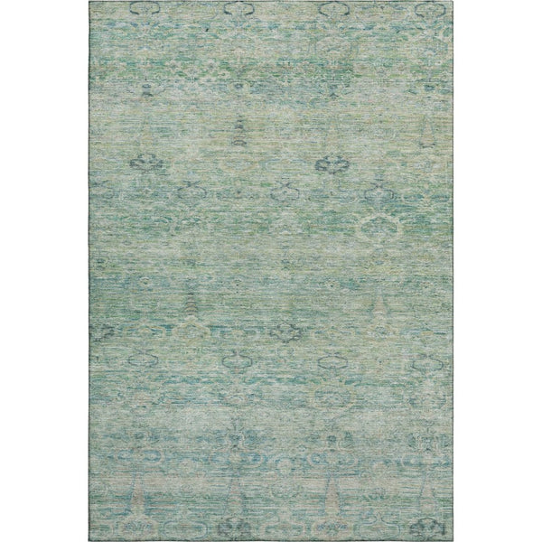 HomeRoots 5' X 8' Teal And Aqua Abstract Washable Area Rug - UV Protected, Durable, Easy-Care for Busy Homes 717520