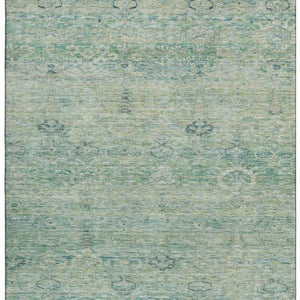 HomeRoots 5' X 8' Teal And Aqua Abstract Washable Area Rug - UV Protected, Durable, Easy-Care for Busy Homes 717520