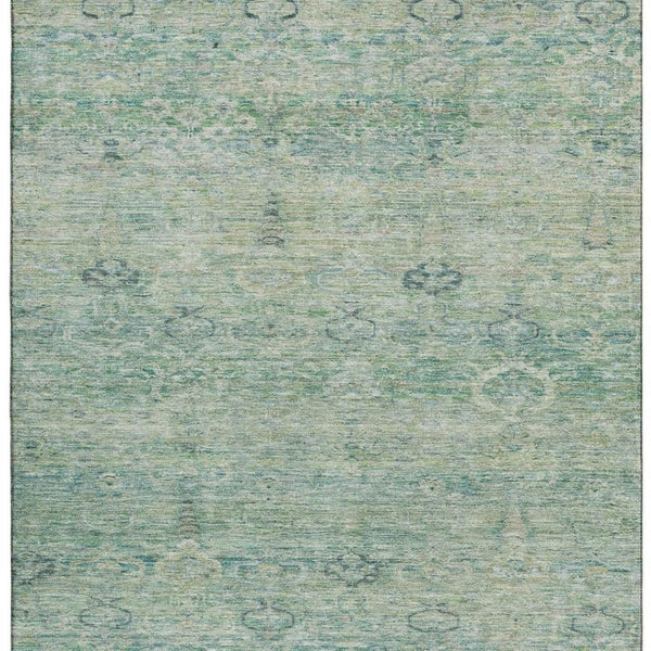 HomeRoots 5' X 8' Teal And Aqua Abstract Washable Area Rug - UV Protected, Durable, Easy-Care for Busy Homes 717520
