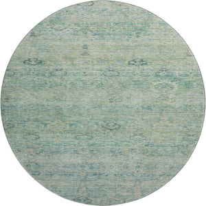 HomeRoots 8' X 10' Teal & Aqua Abstract Washable Area Rug – Stain Resistant, UV Protected & Family-Friendly Decor 717522
