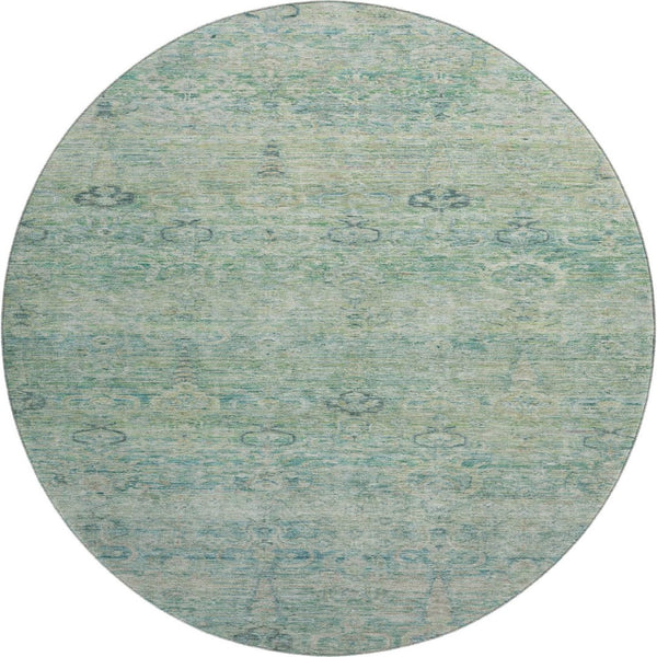 HomeRoots 8' X 10' Teal & Aqua Abstract Washable Area Rug – Stain Resistant, UV Protected & Family-Friendly Decor 717522