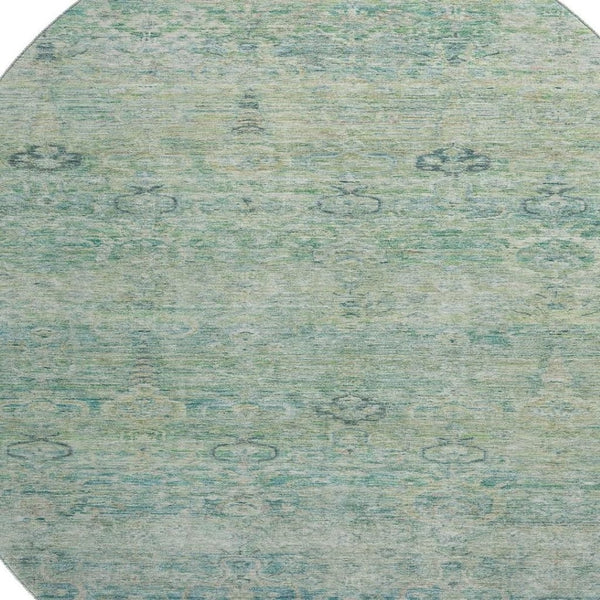 HomeRoots 8' X 10' Teal & Aqua Abstract Washable Area Rug – Stain Resistant, UV Protected & Family-Friendly Decor 717522
