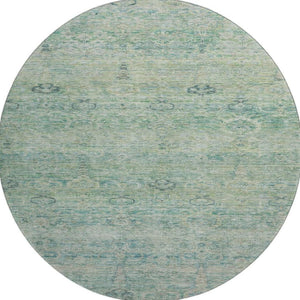 HomeRoots 8' X 10' Teal & Aqua Abstract Washable Area Rug – Stain Resistant, UV Protected & Family-Friendly Decor 717522