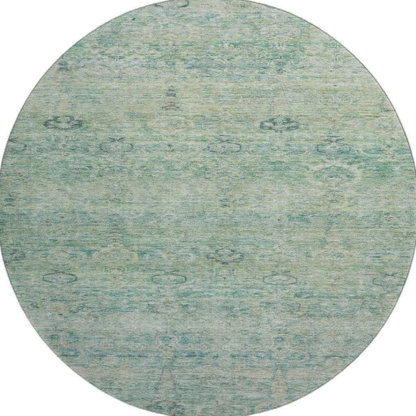 HomeRoots 8' X 10' Teal & Aqua Abstract Washable Area Rug – Stain Resistant, UV Protected & Family-Friendly Decor 717522