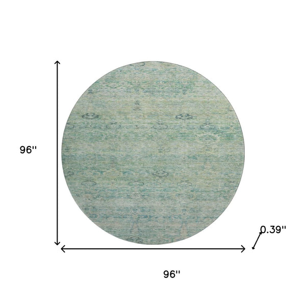HomeRoots 8' X 10' Teal & Aqua Abstract Washable Area Rug – Stain Resistant, UV Protected & Family-Friendly Decor 717522