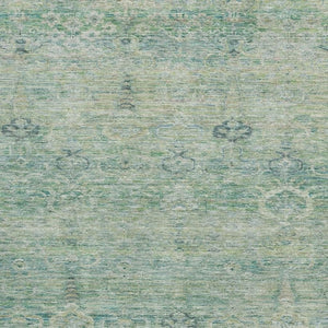 HomeRoots 9' X 12' Modern Teal & Pale Aqua Abstract Area Rug - Washable, UV Protected, Durable Design for Homes 717523
