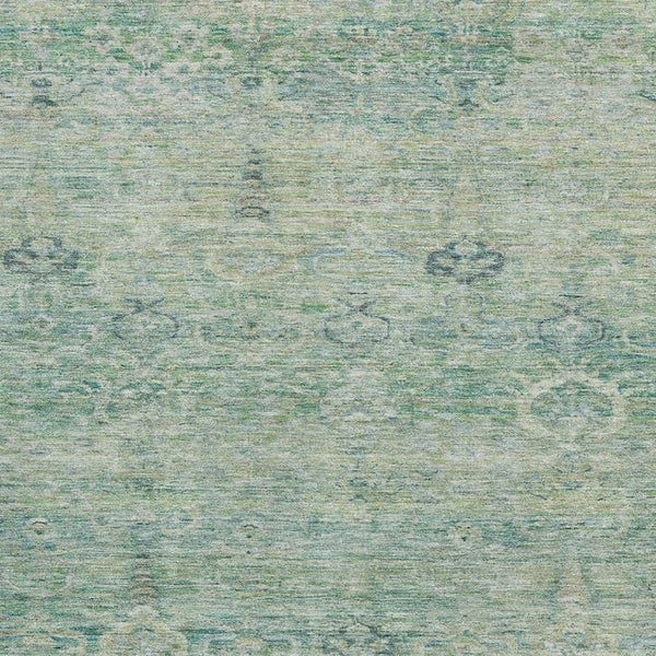 HomeRoots 9' X 12' Modern Teal & Pale Aqua Abstract Area Rug - Washable, UV Protected, Durable Design for Homes 717523