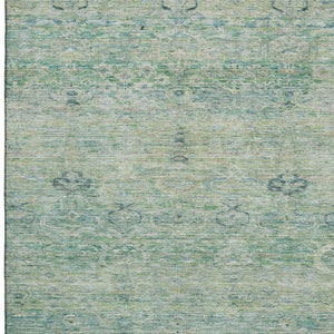HomeRoots 10' X 14' Teal & Aqua Abstract Washable Area Rug - UV Protection, Modern Design, Durable & Easy Care 717524
