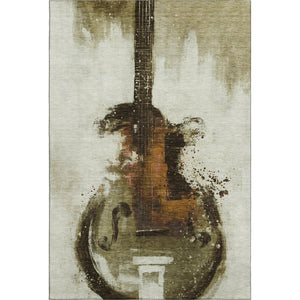 HomeRoots 5' X 8' Modern Brown and Charcoal Abstract Area Rug - Washable, UV Protected, Pet-Friendly Design 717526