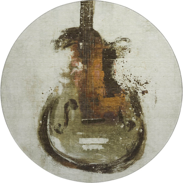 HomeRoots 8' X 10' Washable Brown & Charcoal Abstract Area Rug - Stain Resistant, UV Protection & Modern Style! 717528