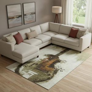 HomeRoots 10' Modern Abstract Brown & Charcoal Washable Area Rug with UV Protection for Stylish Spaces 717530