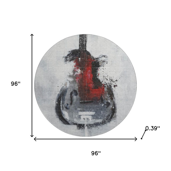 HomeRoots 8' X 10' Modern Gray and Red Abstract Washable Area Rug with UV Protection for High-Traffic Spaces 717534