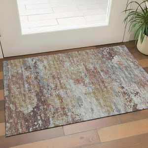 HomeRoots 5' X 8' Blue And Ivory Abstract Area Rug - Easy-Care, UV-Protected, Stain-Resistant, Non-Slip Design 717538