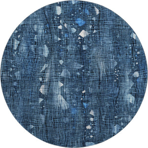 HomeRoots 8' X 10' Blue And Ivory Abstract Washable Area Rug – Stylish, Durable, UV Protected for High Traffic Areas 717540