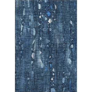 HomeRoots 9' X 12' Stylish Blue & Ivory Abstract Washable Area Rug with UV Protection for Active Homes 717541