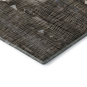 HomeRoots 5' X 8' Chocolate & Beige Abstract Area Rug - Washable, UV-Protected, Perfect for Kids & Pets! 717544