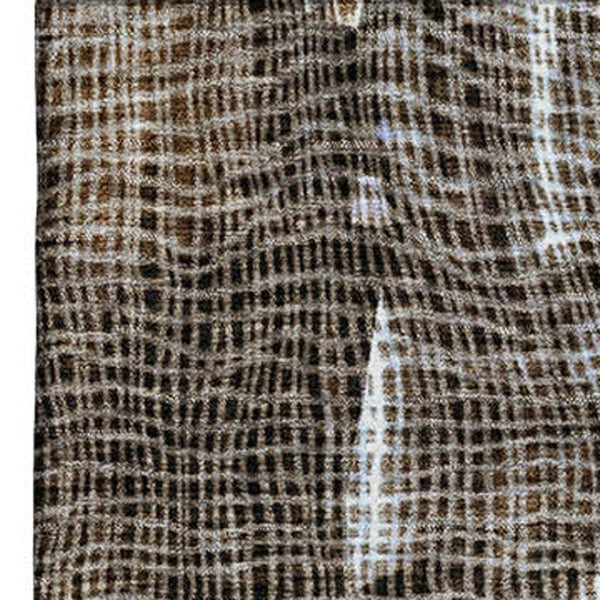 HomeRoots 5' X 8' Chocolate & Beige Abstract Area Rug - Washable, UV-Protected, Perfect for Kids & Pets! 717544
