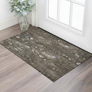 HomeRoots 5' X 8' Chocolate & Beige Abstract Area Rug - Washable, UV-Protected, Perfect for Kids & Pets! 717544
