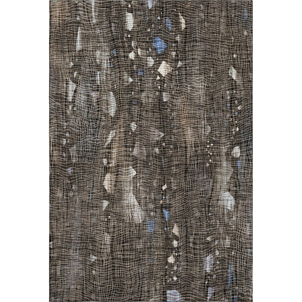 HomeRoots 8' Chocolate and Beige Abstract Round Rug – Washable, UV-Protected, Stain Resistant for Homes 717545