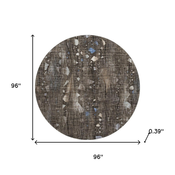 HomeRoots 8' X 10' Chocolate and Beige Abstract Area Rug - Washable, UV-Protected, Durable & Stylish for Any Room 717546