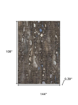 HomeRoots 10' X 14' Stylish Chocolate & Beige Abstract Area Rug - Washable, UV Protected, Stain Resistant Design 717548