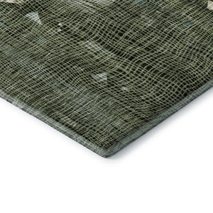 HomeRoots 5' X 8' Vibrant Fern Green & Blue Abstract Washable Area Rug with UV Protection for Busy Homes 717550