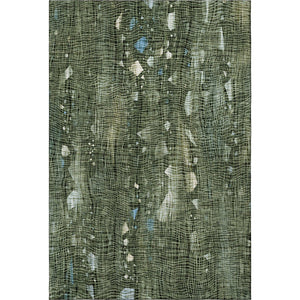 HomeRoots 8' Fern Green and Blue Abstract Washable Round Rug - UV Protected, Stain Resistant, Modern Design 717551