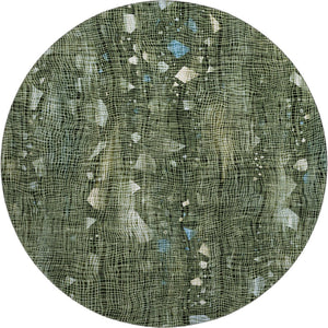 HomeRoots 8' X 10' Fern Green & Blue Abstract Washable Area Rug - Durable, UV-Protected & Stain-Resistant! 717552