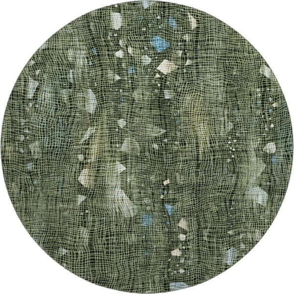 HomeRoots 8' X 10' Fern Green & Blue Abstract Washable Area Rug - Durable, UV-Protected & Stain-Resistant! 717552