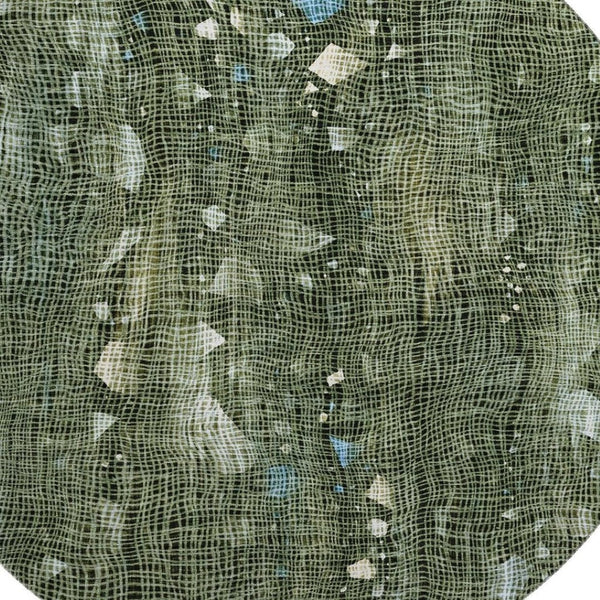 HomeRoots 8' X 10' Fern Green & Blue Abstract Washable Area Rug - Durable, UV-Protected & Stain-Resistant! 717552
