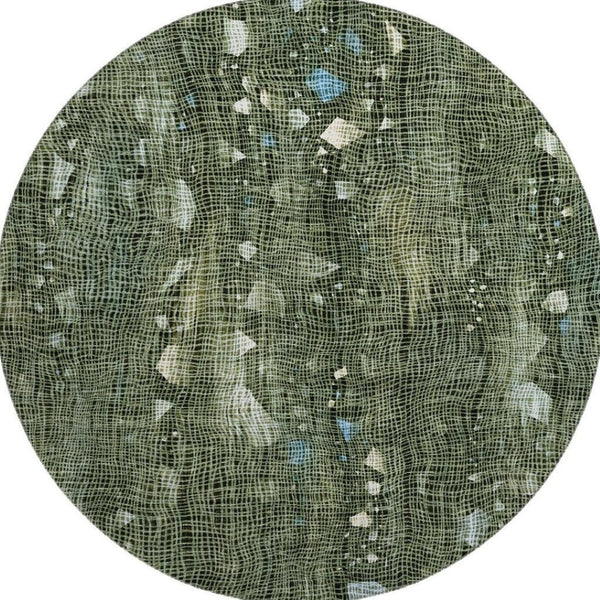 HomeRoots 8' X 10' Fern Green & Blue Abstract Washable Area Rug - Durable, UV-Protected & Stain-Resistant! 717552