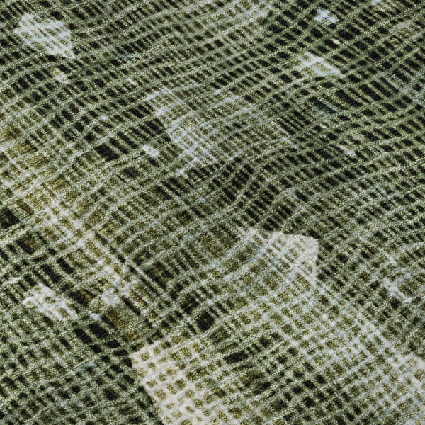 HomeRoots 8' X 10' Fern Green & Blue Abstract Washable Area Rug - Durable, UV-Protected & Stain-Resistant! 717552