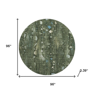 HomeRoots 8' X 10' Fern Green & Blue Abstract Washable Area Rug - Durable, UV-Protected & Stain-Resistant! 717552