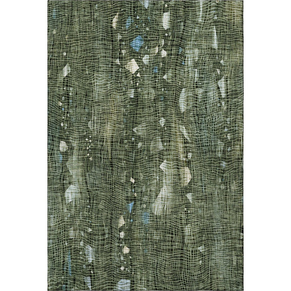 HomeRoots 10' X 14' Fern Green & Blue Abstract Area Rug – Washable, UV Protected, Low Maintenance for Any Space 717554