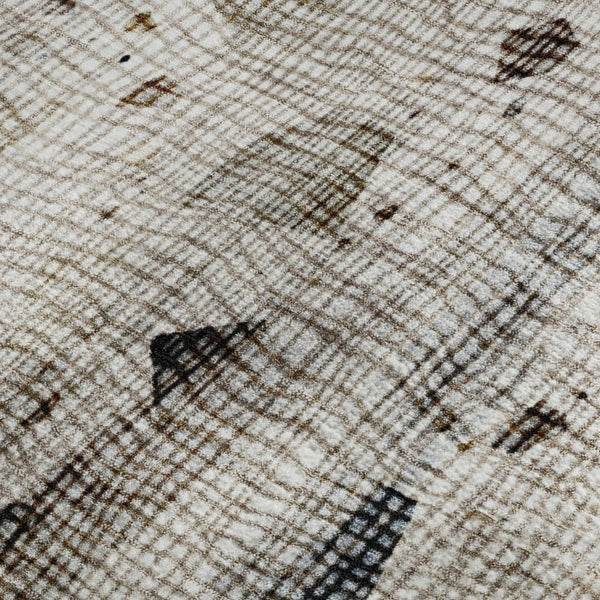 HomeRoots 10' X 14' Washable Linen & Beige Abstract Area Rug with UV Protection - Stylish & Durable Decor Solution 717560