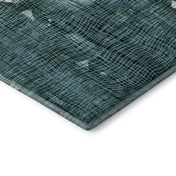 HomeRoots 5' X 8' Teal and Ivory Abstract Washable Area Rug with UV Protection - Durable, Stylish & Easy Care 717562