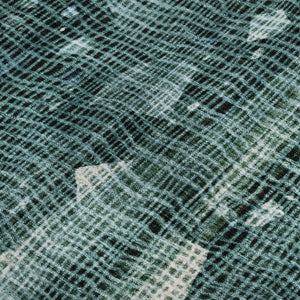 HomeRoots 5' X 8' Teal and Ivory Abstract Washable Area Rug with UV Protection - Durable, Stylish & Easy Care 717562