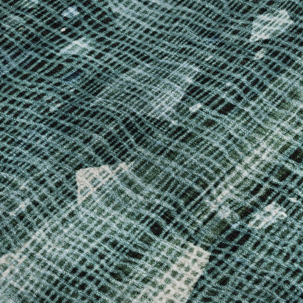 HomeRoots 5' X 8' Teal and Ivory Abstract Washable Area Rug with UV Protection - Durable, Stylish & Easy Care 717562