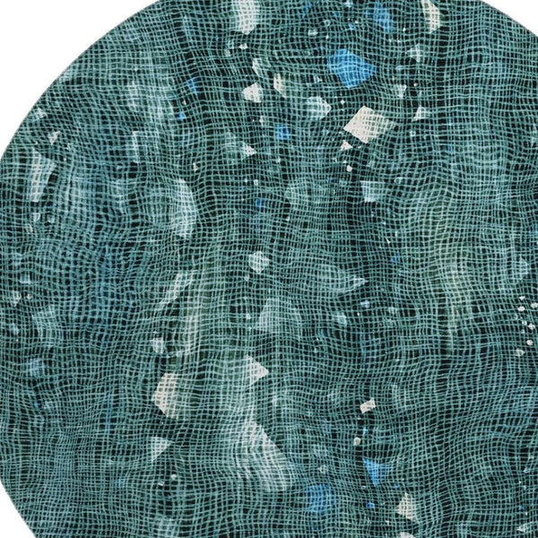 HomeRoots 8' X 10' Teal and Ivory Abstract Area Rug - Stylish, Washable, UV-Protected for Busy Homes & Pets 717564