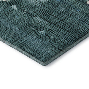 HomeRoots 8' X 10' Teal and Ivory Abstract Area Rug - Stylish, Washable, UV-Protected for Busy Homes & Pets 717564